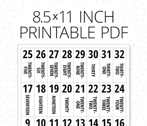 printable yankee swap numbers printable templates