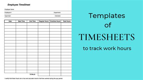 timesheet templates  track work hours