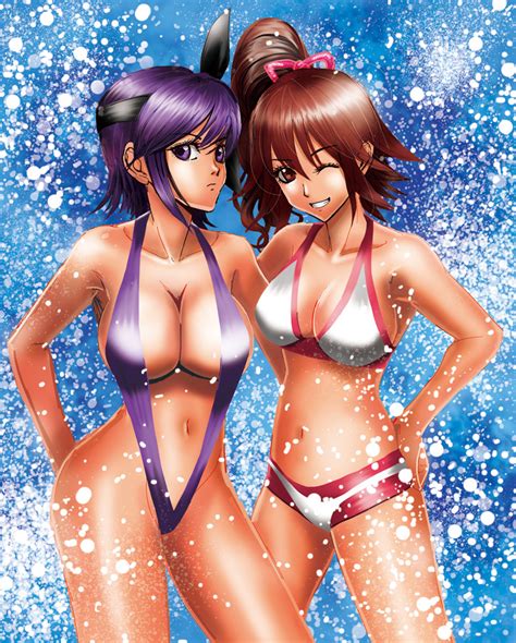 Xbooru 2girls Ayane Ayane Doa Bikini Breasts Brown