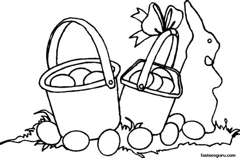 printable  easter baskets coloring pages