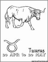 Coloring Taurus Pages Zodiac Sign Pisces Kids Color Printable Template Colouring Fun sketch template