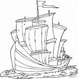 Columbus Christopher Coloring Ships Pages Getcolorings Printable Print sketch template
