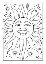 Coloring Sun Moon Pages Popular sketch template