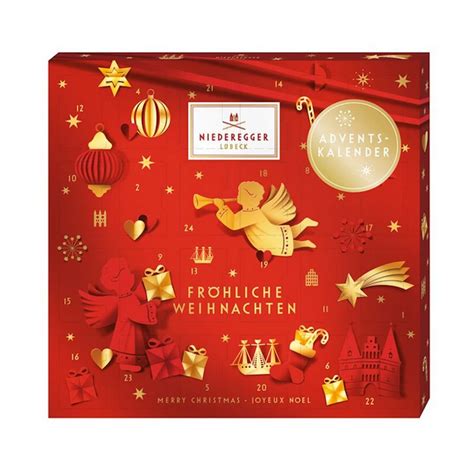 niederegger luebeck chocolate marzipan red glamour mini advent calendar  oz  taste