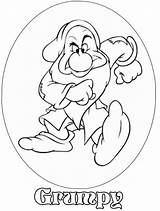 Dwarfs Disney Grumpy Seven sketch template