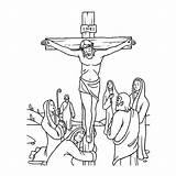 Pasen Bijbelverhaal Jezus Kleurplaat sketch template