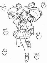 Coloring Sailor Moon Pages Mini Chibi Gif Popular Tsukino Usa Coloringhome sketch template