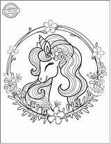 Unicorn Coloring Pages Kids Printable Head Flower Unicorns Activities Hand Magical Adults Flowers Go sketch template