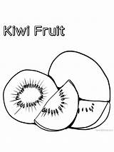 Kiwi Colorear Fruta Kiwis Colouring sketch template