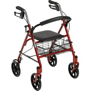 drive medical    wheel rollator  fold  removable  support red