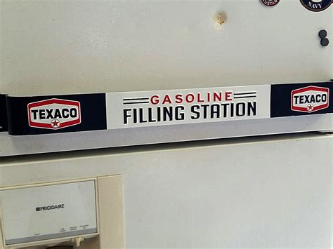 texaco gasoline filling station screen door push bar garage office mancave signs antique