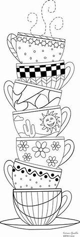 Kaffeetassen Malen Vorlagen Skizzen Ausmalen Mosaik Kritzeleien Grafiken sketch template