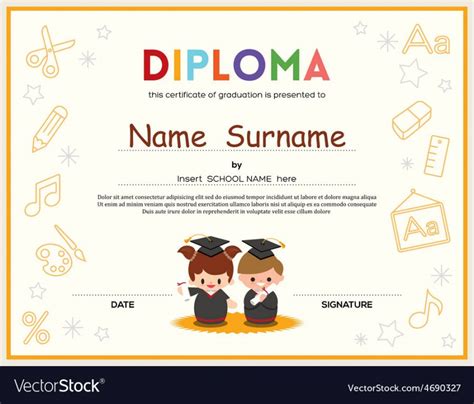browse  image  preschool graduation certificate template