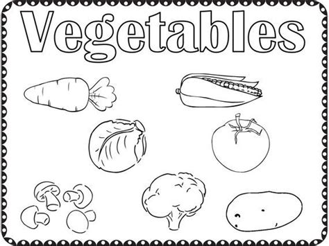 coloring pages fruit  vegetables kindergarten preschool digital