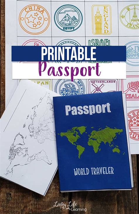 passport template  kids printable