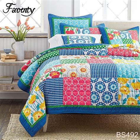 cotton pure handmade quilt pcs set summer quilt bedspread patchwork king size bed spread