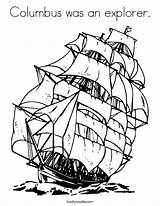 Columbus Coloring Explorer Ship Built California Usa sketch template