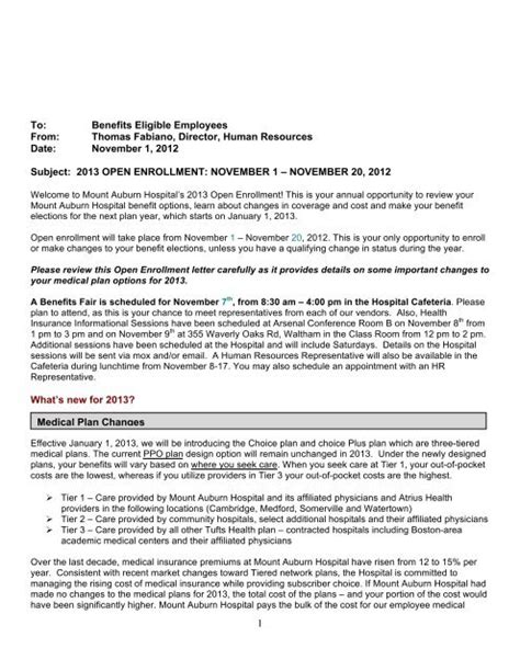open enrollment letter  employees onvacationswallcom