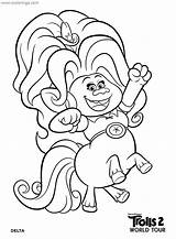 Trolls Coloring Pages Tour Delta Printable Print Xcolorings sketch template