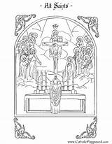 Catholic Saints Playground Catechism Bambini Religione Saintes Kolorowanki Triduum Homeschooling sketch template