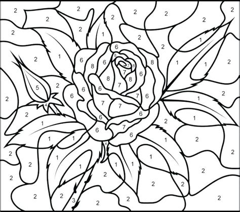 difficult color  number coloring pages  adults  getdrawings