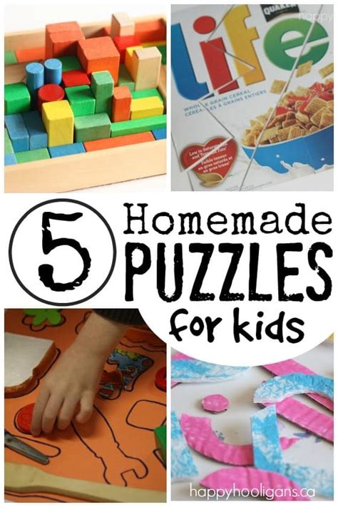easy homemade puzzles  toddlers  preschoolers