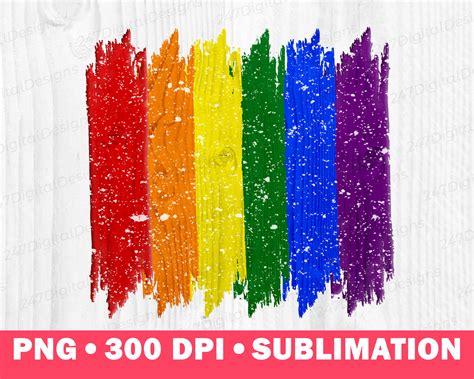 pride sublimation designs gay pride png lgbt flag png brush etsy