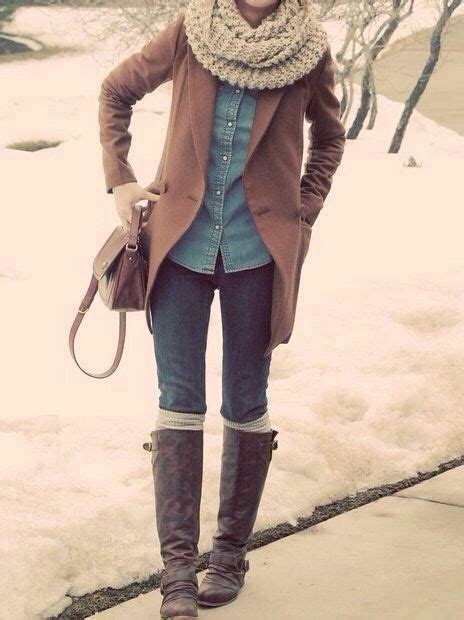 denim winter outfit idea for girls