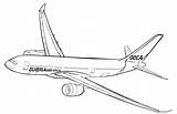 Airbus Coloring Pages A320 Template Sketch sketch template