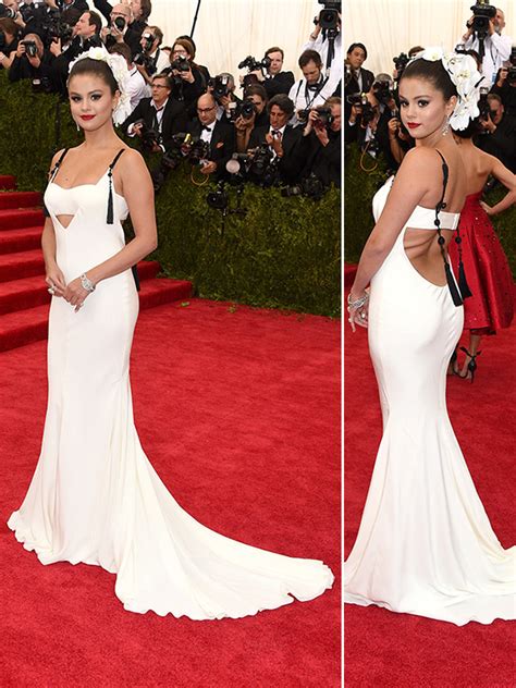 [photos] selena gomez s met gala dress — wows in backless gown hollywood life