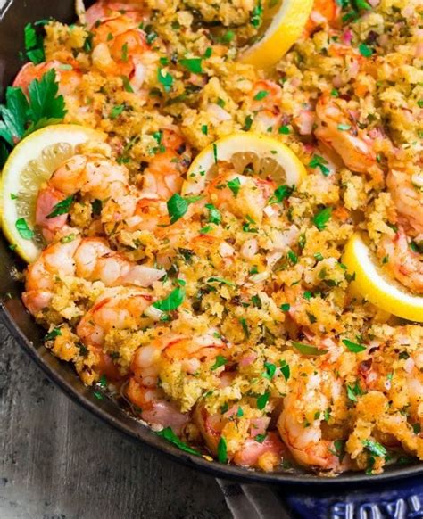 baked shrimp scampi with bread crumbs