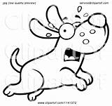 Dog Scared Clipart Running Cartoon Outlined Coloring Vector Cory Thoman Royalty sketch template
