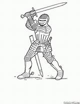 Caballeros Soldados Espada Caballero Guerras Manos sketch template