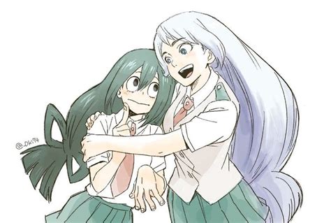 asui tsuyu and hadou nejire my hero academia tsuyu female anime anime