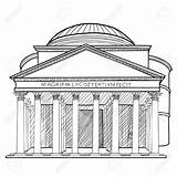 Rome Building Pantheon Drawing Sketch Famous Roman Italian Landmark Architecture Illustration Architectural Isolated Drawings Panteon Getdrawings Similar sketch template