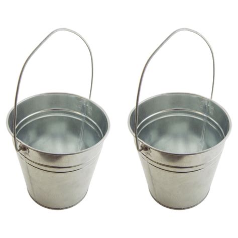 set   galvanized metal pail buckets  handles  tall   diameter walmartcom
