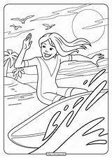 Coloring Pages Surfer Printable Surfing Girl Crayola Colouring Color Girls Print Kids Sheets Wet Surf Summer Pdf Christmas Wild Sports sketch template