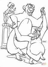 Coloring Pages Baloo King Louie Mowgli sketch template