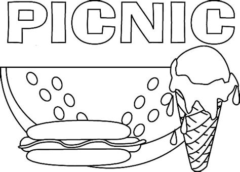picnic coloring pages  kids spring  coloring pages