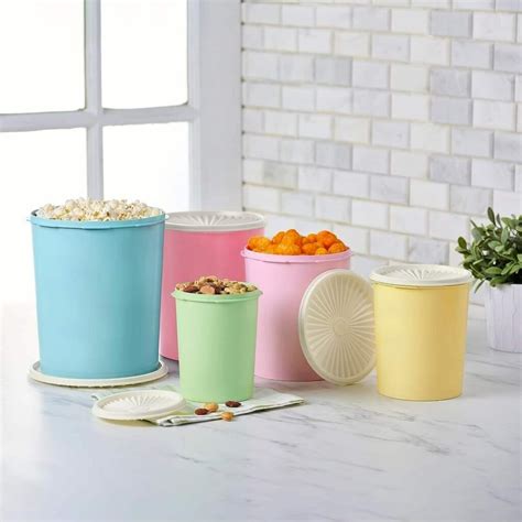 tupperware heritage collection  piece nested canister set  vintage