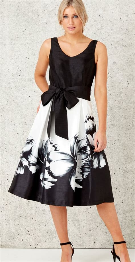 Black And White Monochrome Floral Dress Fit S The Royal Ascot Dress