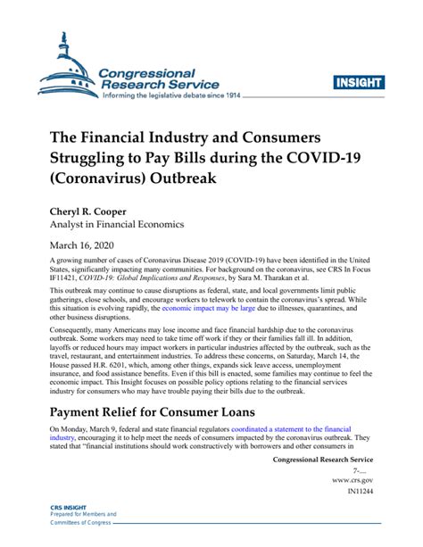 covid   financial industry  consumers struggling  pay bills