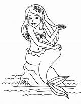 Mermaid Pages Coloring sketch template