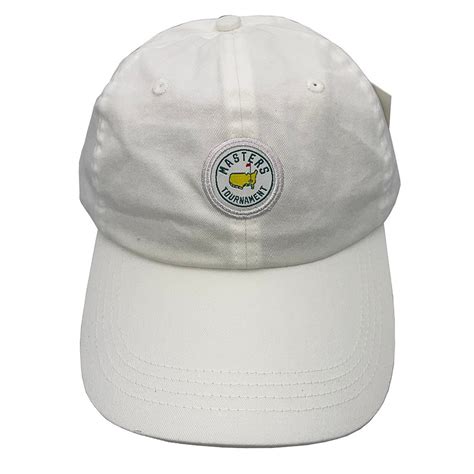 masters white cotton hat  circle patch