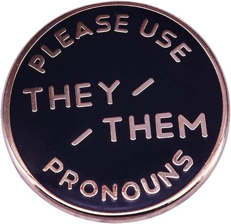 they them pronouns button pins gold they them lapel pin nonbinary