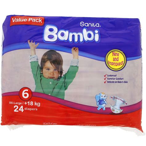 sanita bambi 6 xx large 18 kg 24 diapers mercatco