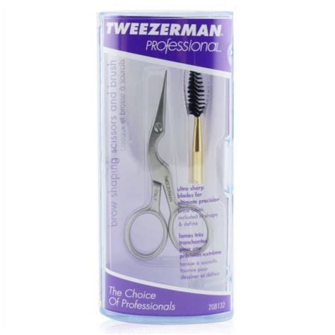 tweezerman professional stainless brow shaping scissors brush