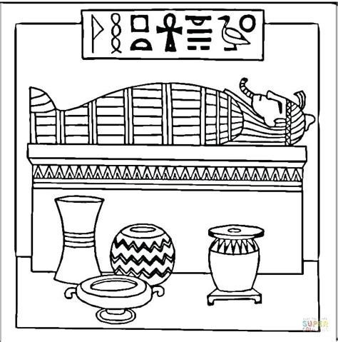 Ancient Egypt Coloring Pages Sarcophagus From Ancient