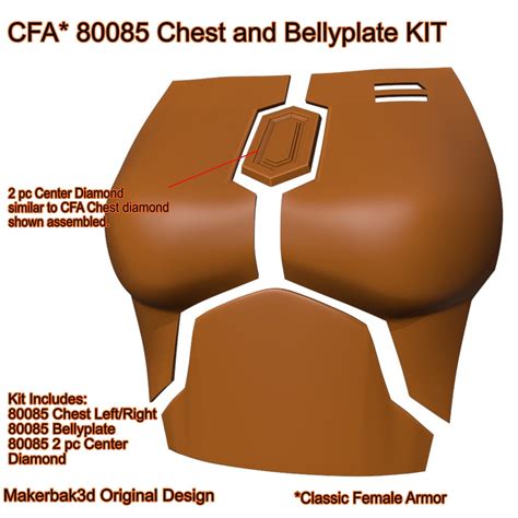 model  cfa chestbelly armor  stl file printable etsy uk