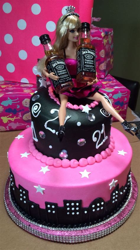21st Birthday Sex In The City Drunk Barbie Party Jack Daniels Cake